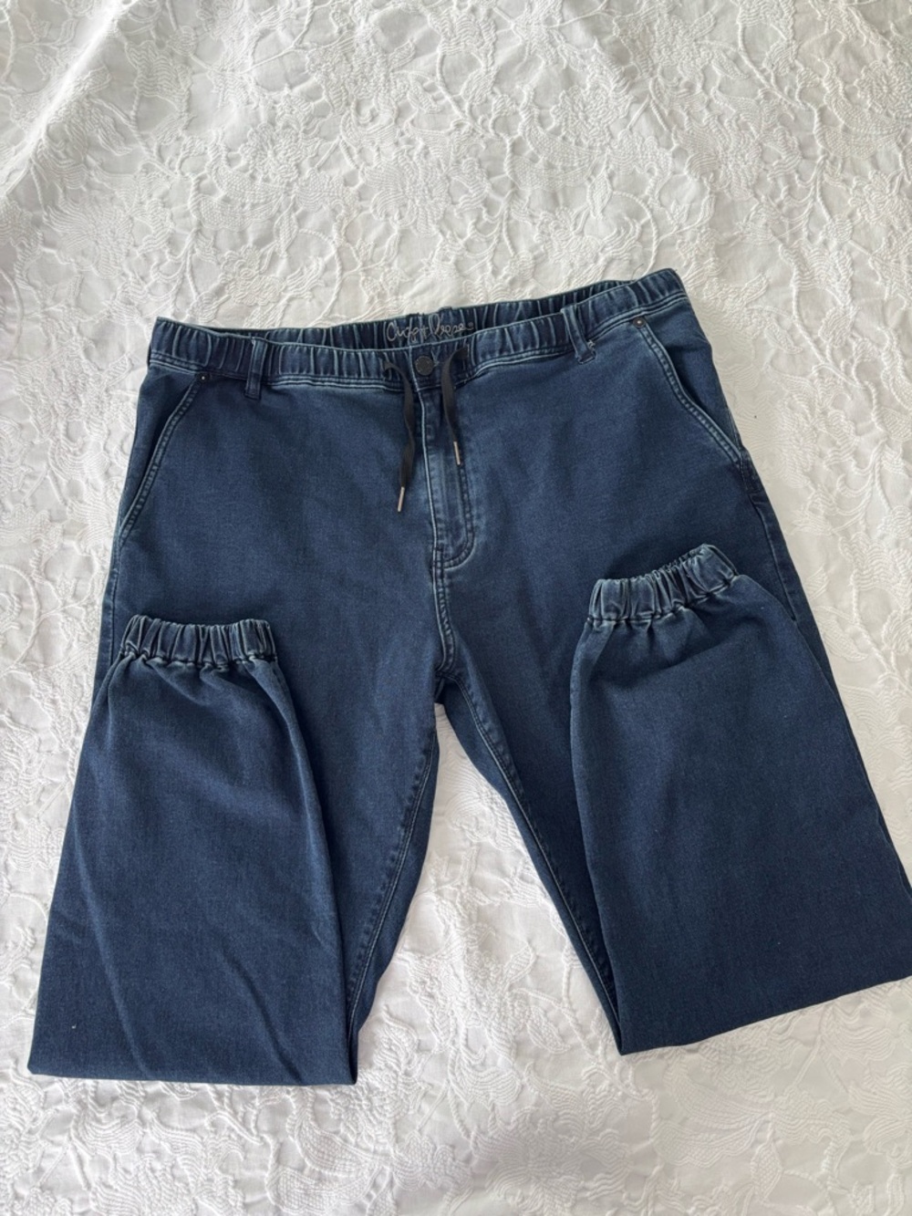 Denim Drawstring Jogger Pants